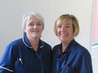Stoma nurses Vanessa Stevenson and Samantha Miller.