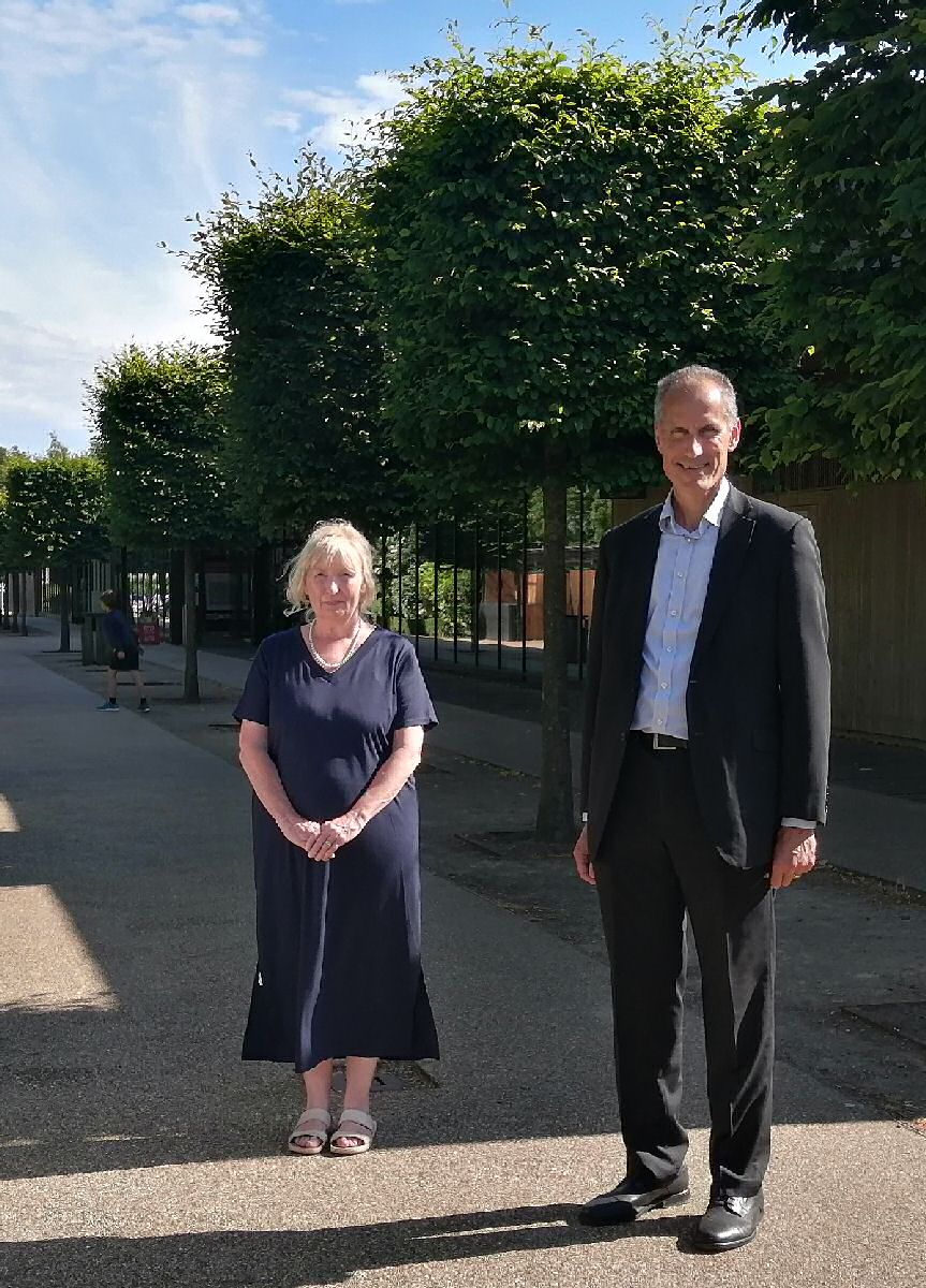 Bill Esterson MP with Imagine Formby member and Formby parish Councillor Carol Richards, who is involved in the 8 Alleyways project