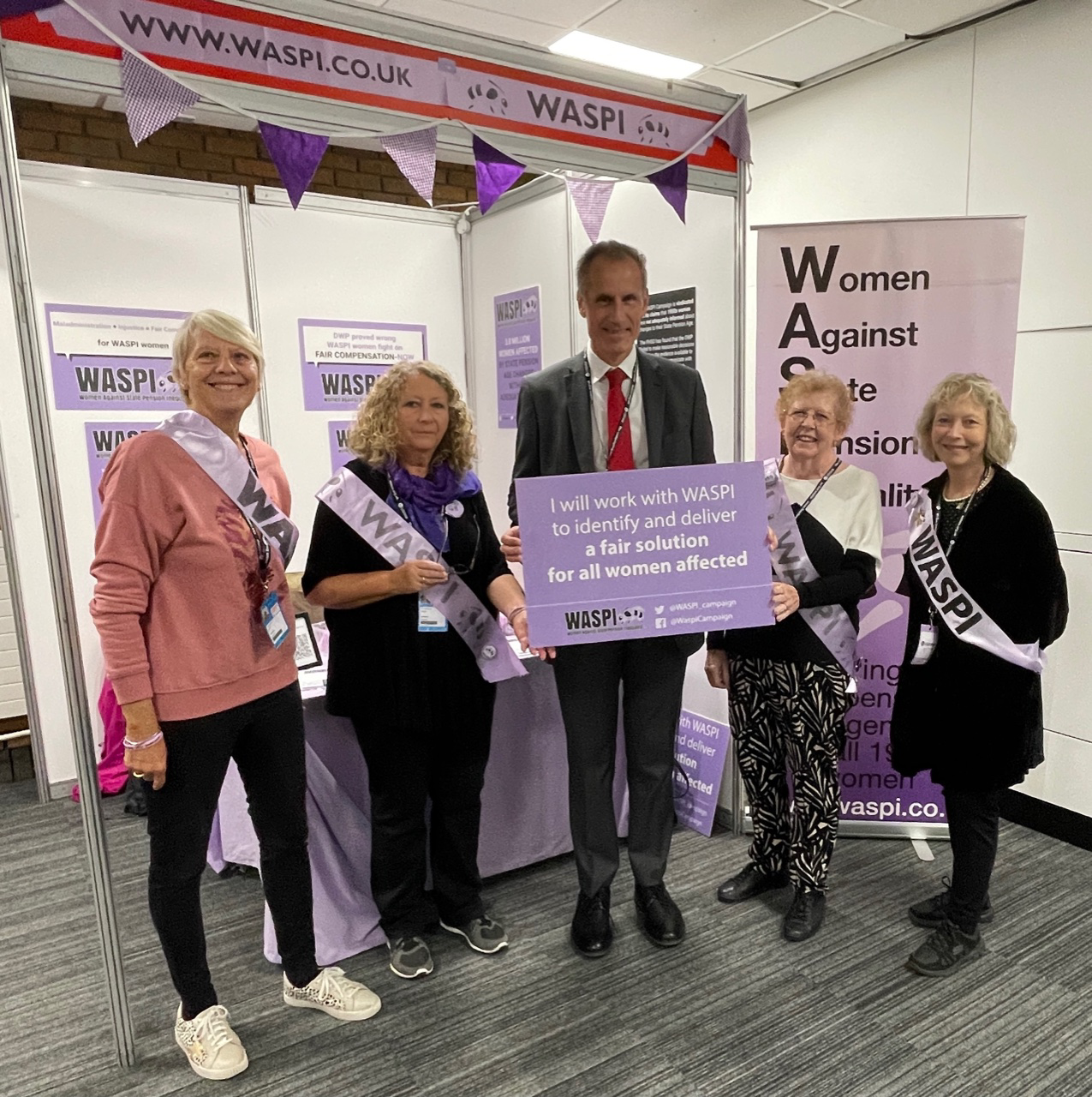 Bill Esterson MP with some of the WASPI campaigners at Labour Party Conference.