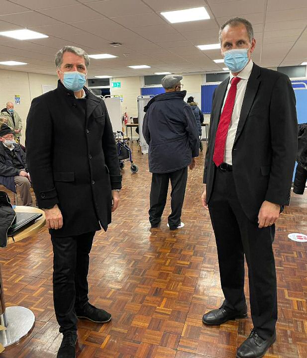 Bill Esterson MP at Aintree Community Centre with Metro Mayor Steve Rotheram