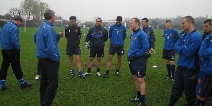 Photograph taken by Ian Rush... The team talk...