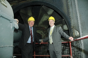Merseytravel Chairman Cllr Mark Dowd (left) and PTA Member Denis Knowles next to one of the 