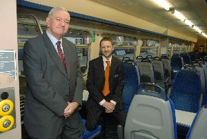 Cllr Dowd and Jamie Ross on one of the new sprinters