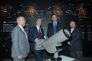 (left to right) Michael Brown, Vice Chancellor at Liverpool John Moores University (JMU), Alan Stilwell, Merseytravels Director of Operations and Chris Collins, Director of JMUs Astrophysics Research Institute. 