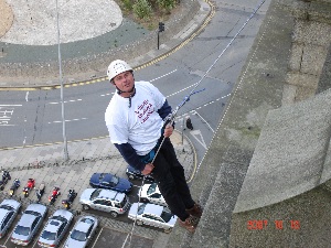 Pictured is Frank Hill, abseiling instructor from Abseil UK, who will head up arc�s team of professional instructors to assist charity abseilers taking part. 