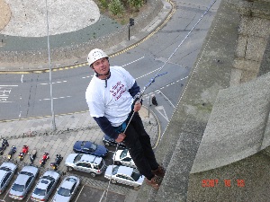 Pictured is Frank Hill, abseiling instructor from Abseil UK, who will head up arcs team of professional instructors to assist charity abseilers taking part. 