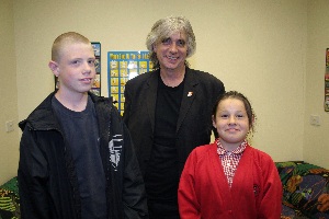 Phil Redmond with Jake and Jade at the NCH Project in Knowsley