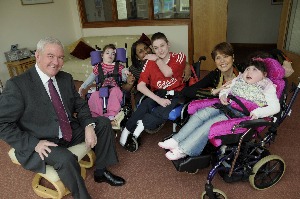 Councillor Mark Dowd meets some the young children from Claire Housea 
