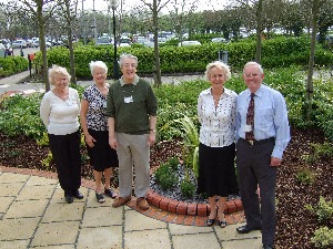 The is the new area.  Pictured from left to right Pat Stuart, Gladys Quirk and Nick Morton, volunteers who work in the shop and Audrey and Ron Stuart who manage the shop.