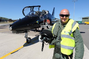 Gary Simister, Morgan Ashurst senior site engineer and Top Gun prepares to take to the skies.