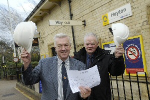 Pictured (from left to right) Councillor Ken McGlashan and Councillor Tommy Fearns at the soon to be developed Huyton Station.