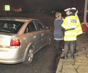 Mersey Tunnels Police Officers conduct a roadside test