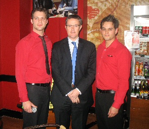 Left to right Dean Bee, co-owner Coffee Republic, Liverpool Paul Rushton , Associate Director Services The Liverpool Heart and Chest Hospital, Andy Fernandez co-owner Coffee Republic Liverpool.’