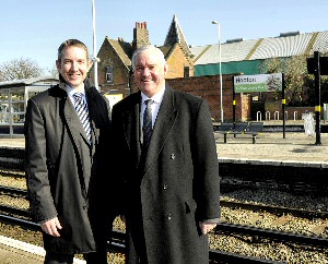 Pictured at Hooton Station are (left to right) Peter Morton and Councillor Mark Dowd 