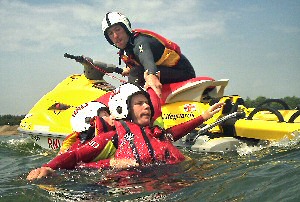 RNLI lifeguards in action.