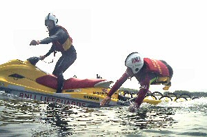 RNLI lifeguards in action.