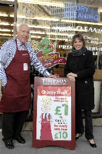 Timpson Chairman, John Timpson celebrates with ChildLine founder & President Esther Rantzen