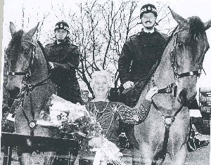 Mounted officers visiting Betty in 1996