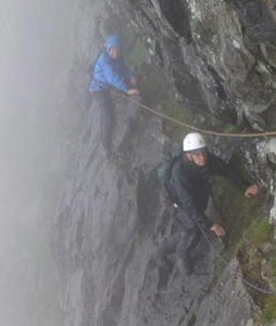 Paul Heathcote and Dad Ken attempt a climb