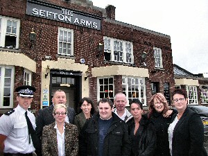 From left to right:- (Back Row)....... Frank Davis (LPL Security) Karen Lamont (The Deysbrook PH) Mick Pye (The Halton Castle PH) Mary Tremarco (The Sefton Arms PH)