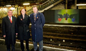 Neil Scales, chief executive Merseytravel, Theresa Villiers, Transport Minister and Bart Schmeink, Merseyrail managing director.