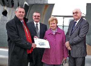 Pictured L-R, Councillor Ron Abbey, Councillor Dave Mitchell, Mrs Doreen Thompson and Councillor Chris Blakeley.