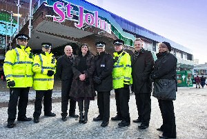 Ged Gibbons, Cllr Anne O'Byrne, Inspector Lambert, Ian Ward and some of the Goldzone officers