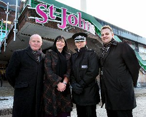 Ged Gibbons, Cllr Anne O'Byrne, Inspector Lambert and Ian Ward.