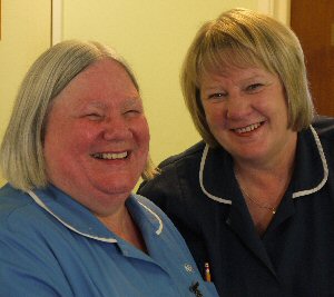 Georgina Morrison (left) and Sue Power (right) who started nursing on the same day 40 years ago.