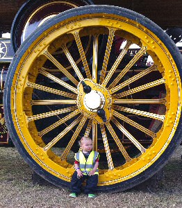 A budding steam steward, Ellie Roberts, waiting for exhibitors to arrive at last years event (photo courtesy of Emily Atkinson-Roberts)