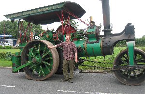 A very happy Jack Dibnah being reunited with Freds roller Betsy in Preston last year. (photo courtesy of Lois Embley)