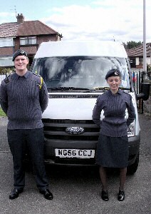 This is one of the Cadets, who has been with the unit since they started collecting for it, is Cadet Sergeant Andrew McNeil with another member, Cadet Corporal Leah Cresswell.