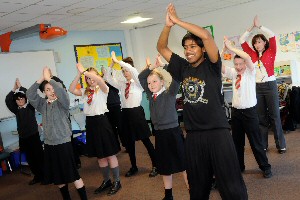 An Indian dance workshop.