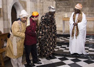Wise Men with the Archbishopof York, Sentamu (Taken at a previous performance.)