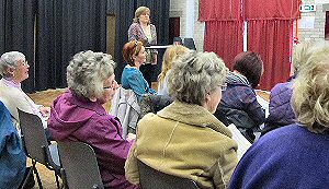 Isobel Jenkins conducting the Come and Sing chorus.