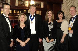 From left to right, are Kevan Mooney, Rose Mooney (Hon Treasurer of the Liverpool Society of Chartered Accountants - LSCA), Phil Silver (Chairman of the Southport Branch of Chartered Accountants), Wendy Tyson (representing the Law Society), Michelle Harvey (representing the Estate Agents & Valuers Association) and Martyn Best (President of the Liverpool Society of Chartered Accountants - LSCA).