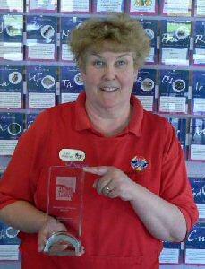 Lynn Steadman at Catalyst with her award