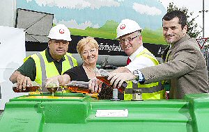  Photo - Left to right:- Terry Price; Veolia Site Manager, Lynda Joyce; Imagine Appeals Fundraising Secretary, Gerry Boyle; Veolia and Rob Murphy; Living Fuels Operations Director. 