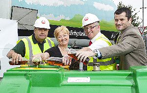 Photo - Left to right:- Terry Price; Veolia Site Manager, Lynda Joyce; Imagine Appeal’s Fundraising Secretary, Gerry Boyle; Veolia and Rob Murphy; Living Fuels’ Operations Director.