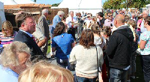 The crowds gather to watch the presentations to the winners and runners-up.