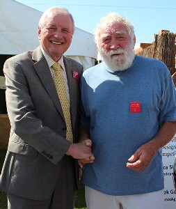 Peter Hosker President of the West Lancashire Freemasons Charity is pictured with Professor David Bellamy before the winners were presented with their prizes.