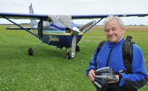 Nigel Hague prepared for his sky dive jump back in August 2011...