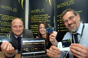 L-R : Mike Walker, Smartcard trial user, Louise Curran, Merseytravel Smart and Integrated Ticketing Project Manager and Mark Williams, Smartcard trial user.. 