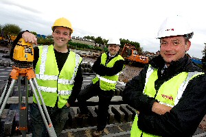 Left to right - Chris Wright, Project Manager, Melford Construction; Mark Taylor, Employers Agent, Watts Group and Nick Stevenson, Development Officer, Regenda