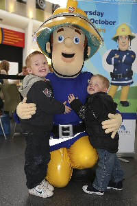 02: Fireman Sam with Thomas and Adam Lee, five and three.