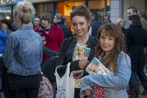  Tiegan (left) and Danielle Carani wait to meet the top TOWIE star.