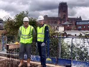 Peter Dodd, Project Manager, and Louis Crosbie, who is completing a 2 year apprenticeship.
