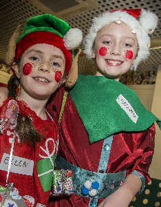 Champion Elf Ellen Burrell, eight, from Moreton with runner up Charlotte Hughes, nine, from Spital.