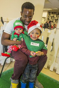 Dad Khal Olaniyan from Wallasey with Gabriel, two, and Ezra, six months.