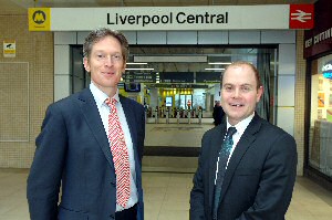 Councillor Liam Robinson and Maarten Spaargaren at Liverpool Central Station